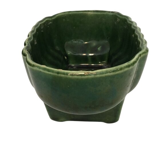 VTG UPCO Ungemach Pottery Co 370 USA Green 6" Ceramic Planter Original Label MCM - Picture 6 of 9
